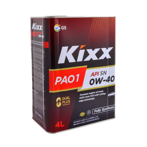 KIXX PAO 1 SN/CF 0W40 4L МАСЛО МОТОРНОЕ \ API SN/CF, ACEA A1/B1-08, A5/B5-08, C2-08 (KIXX: L208444TE1)